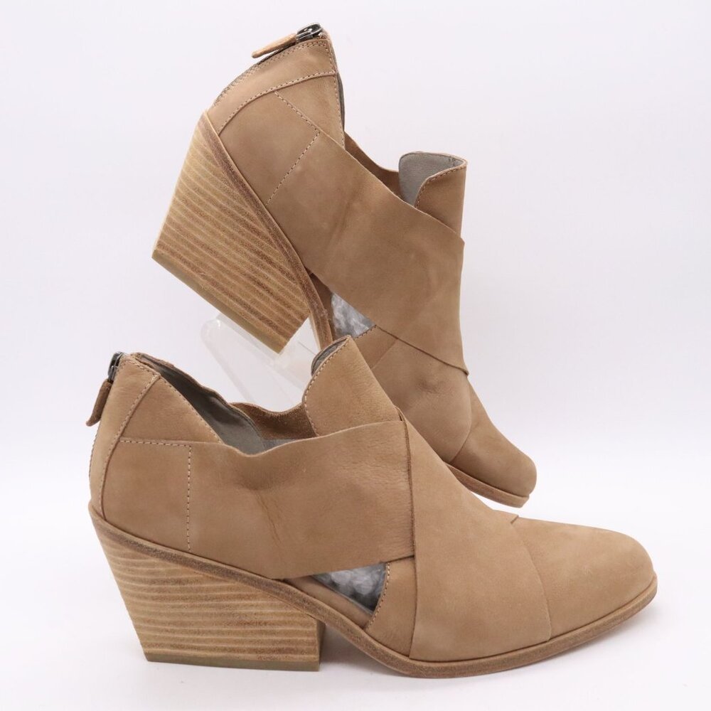 Eileen Fisher Walt Bootie Light Brown Nubuck Leather Womens Sz 10‎ Vero Cuoio